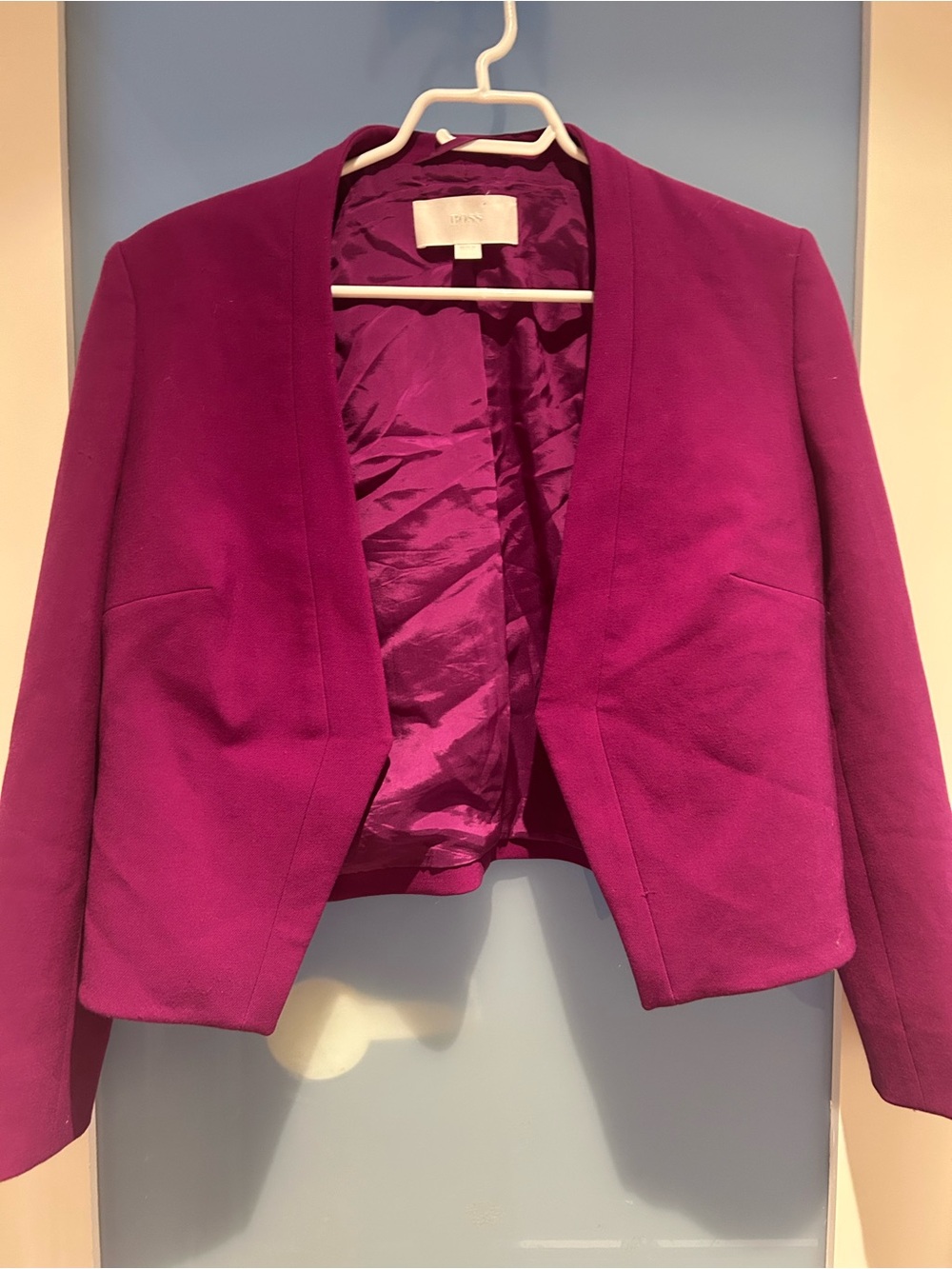 Boss Women's Magenta Open-Front Blazer